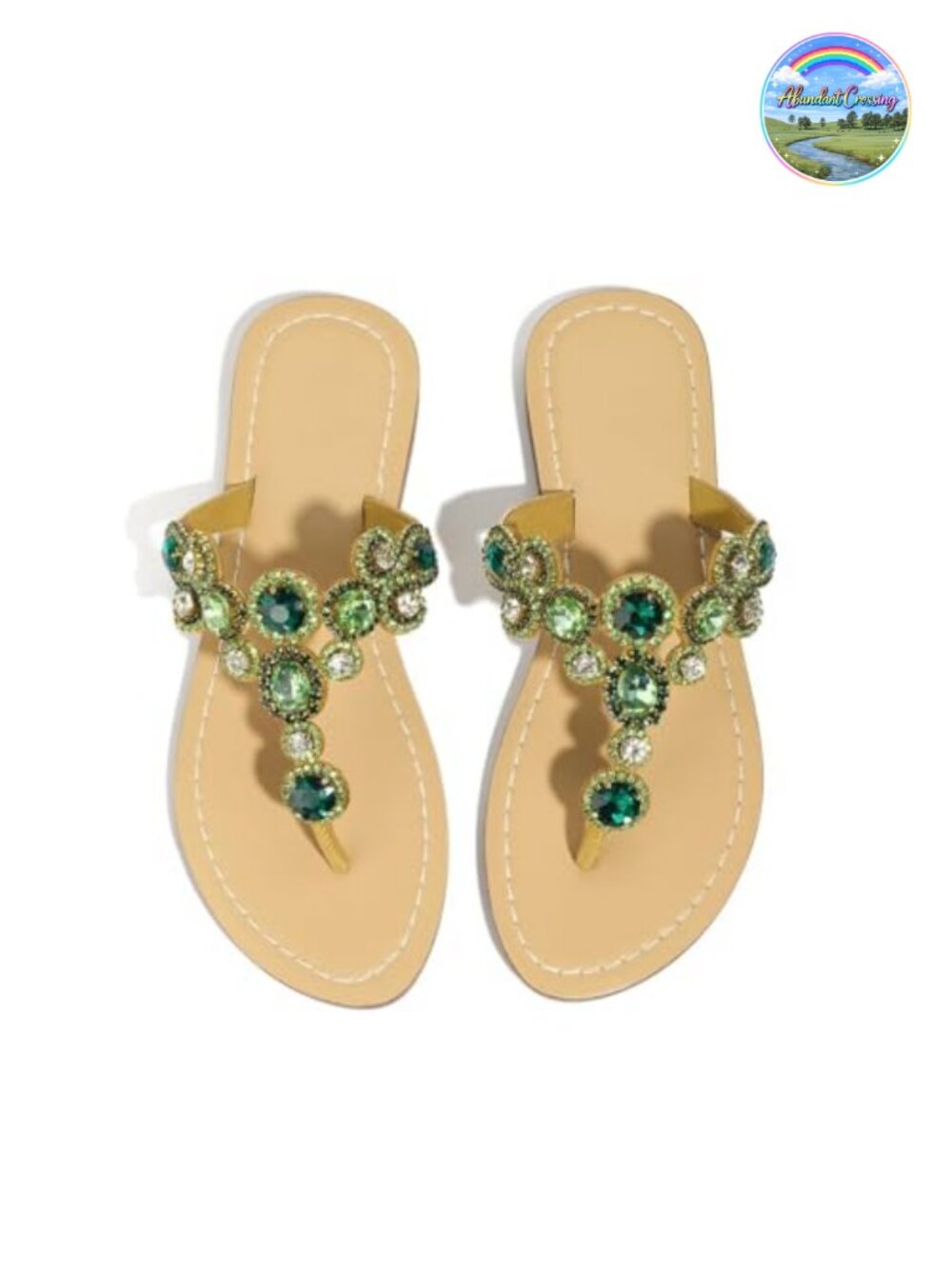 Rhinestone Sandals for Women Sparkly Flip Flops Slip On Thong Flat
